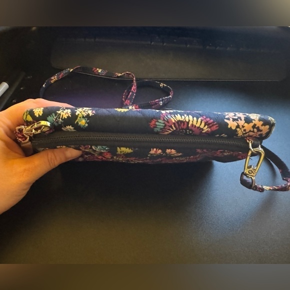 VERA BRADLEY Crossbody RFID Wallet In Midnight Wildflower - Picture 8 of 8